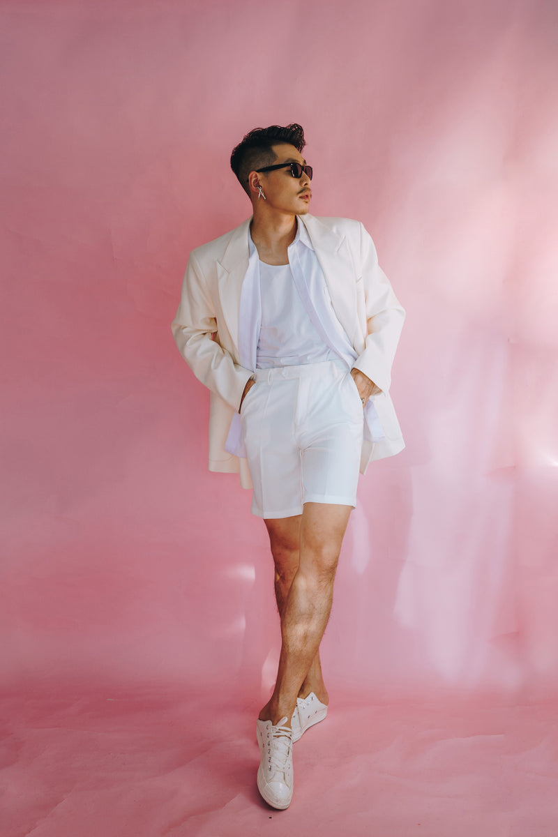Oversized Double Breasted Blazer in White