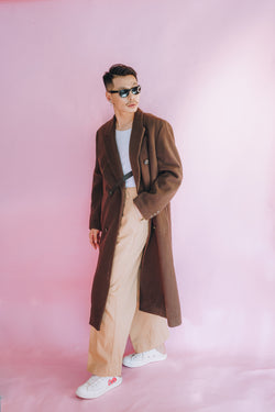 Brown Over Coat With Chest Straps - Vintage