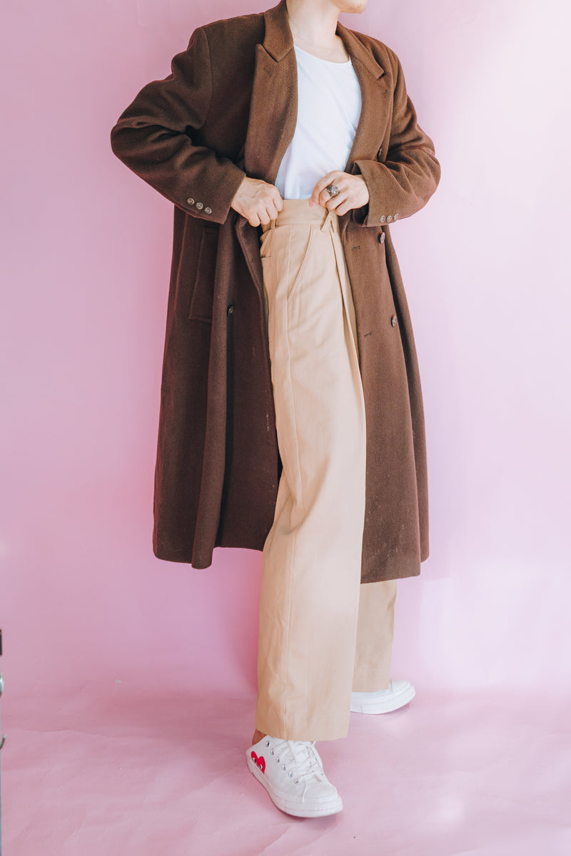 Brown Over Coat With Chest Straps - Vintage