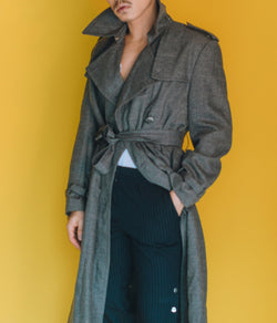 vintage grey coat - check pattern