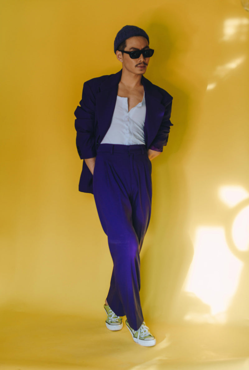 Purple/Lavender oversized suit set / blazer with shoulder pad