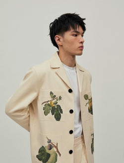 Fig Tree Printed Jacket / Blazer in cream colour